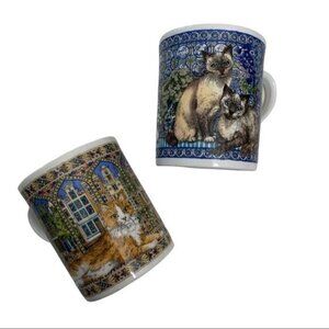 Cat Mug Set of 2 Purr-fect Friends Fine Bone China Royal Worcester Coffee Mugs